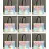 Bolsa de Mano de Tela No Tejida Colorida con Láser y Asa Larga, con Logotipo Impreso, Bolsa de Embalaje de Marca Moderna, Tienda de Zapatos para Mujer, Compras, Regalo