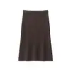 Ropa de Mujer Transfronteriza Europea y Americana Aliexpress Popular Moda de Otoño Suéter con Cuello de Solapa Traje de Falda Midi de Cintura Alta
