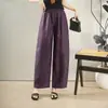 Pantalones de pierna ancha de lino Tencel para mujer, nuevos de verano, finos, holgados, de alta calidad, con caída, estilo perezoso, rectos, casuales