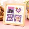 Estilo pintura al óleo cuatro cuadrículas diy pintura terminada feliz cumpleaños boda regalo cálido marco de fotos de pintura al óleo decoración tarjeta de felicitación pequeña