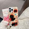 Fofo Estilo Coreano Sizzy Gato Maçã para Capa de Celular Apple 16promax iPhone15 Desenho Animado 14 Rígido 13