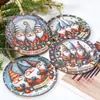 Venda Direta de Fábrica de Nova Decoração de Natal Transfronteiriça Anão de Madeira Placa Redonda Enfeites Criativos de Natal