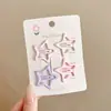 Presilhas de Cabelo Estrela Colorida para Mulheres Franja Lateral Doce Cabelos de Bebê BB Clips Crianças Fofas Estrelas de Cinco Pontas Presilhas de Cabelo Headwear