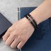 Zhou Lianfa Accesorios Transfronterizos Pulsera de Piedra Volcánica Aleación Negra Mate Mancuerna Pulsera de Energía Pulsera de Cuentas para Yoga