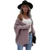Cardigan de Punto para Mujer de Comercio Exterior, Nuevo para Otoño e Invierno Europeo y Americano en Amazon, Suéter Grueso de Punto Liso, Chaqueta para Mujer
