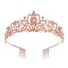 Corona Tiara de Cumpleaños de la Reina de Venta Caliente Decoración para Pastel Adornos para Hornear Corona de Flores Redonda de Perlas para Novia Venta al por Mayor