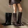 Couro bovino de grão integral Hepburn & lavado, de calçar, novo modelo de bota longa, botas western