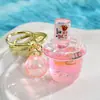 Novo pote de vinho gelado com bolhas luminosas chaveiro DIY pingente de bolsa decoração de luz noturna chaveiro de acrílico