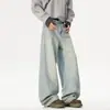 Ropa para Hombre Fengshe / Novedad de Primavera Retro Americano Holgado Streetwear Pantalones de Pierna Ancha Jeans para Hombre Pantalones Rectos