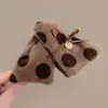 Accesorio para el cabello de pinza de tiburón marrón, de bajo volumen, esponjoso, para peinado semi-recogido, pinza grande de oso para el cabello, pinza de garra con orejas de gato y borla elegante para mujer