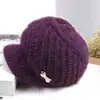 Gorro de invierno para mujer de mediana edad y ancianas, forrado de polar, cálido, gorro de lana tejido, adecuado para madres, abuelas y mujeres mayores, gorro de algodón estilo pullover
