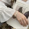 Pulsera elástica Chen Mo de estilo suave, sencilla, retro, con cuentas doradas y perlas, ideal para todo tipo de ocasiones, con diseño exclusivo para mujer.