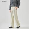 Ropa para Hombre Apo Pantalones Casuales para Hombre Transfronterizos Versátiles de Gama Alta Holgados Rectos de Pierna Ancha Fluidos Largos con Cordón