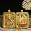 Collar con Colgante Thangka Tridimensional de Doble Cara al por Mayor Montaña Wutai Dragón Cinco Señores Ocho Grandes Dioses Guardianes Colgante Chapado Conservador de Color