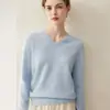 Nuevo suéter 100% cachemira pura para mujer, prenda de una sola pieza sin costuras con cuello en V, suéter de cachemira simple y versátil para usar en capas