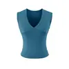 Top de tirantes sin mangas con retazos sexy de cuello en V estilo europeo y americano para mujer, corto de verano, adelgazante, versátil, capa base, moderno