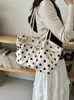 Bolso tote de moda estilo coreano con lazo de lunares para mujer, nuevo modelo otoño 2026, bolso de hombro y axila de gran capacidad para el día a día
