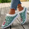 Zapatos de mujer nuevos de gran tamaño transfronterizos, pantuflas de algodón navideñas, pantuflas de algodón festivas para mujer, planos de otoño e invierno, cómodos y mullidos