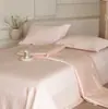 2026 Nueva Colcha de Cama de Tencel Juego de Cuatro Piezas de Colcha de Verano con Serie de Artesanía de Bordado--Flor de Loto de Buena Suerte