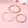 Pulsera Europea y Americana de Nicho Figura de Ocho Infinita Moda Versátil para el Trabajo Cadena Plana de Serpiente Pulsera de Aleación con Símbolo de Infinito Tachonado de Diamantes