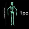 Colgante de simulación de plástico con esqueleto de calavera luminosa para Halloween, suministro directo transfronterizo de Amazon