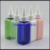 Botella Cuadrada de 50ml con Tapa Puntiaguda, Botella Cuadrada con Boca Puntiaguda, Botella de Aceite con Boca Puntiaguda, Botella de Líquido con Boca Puntiaguda, Botella de Inyección de Agua 50ml Botella de Sabor