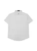 Camisa Retro Americana de Calle Color Puro Manga Corta para Hombres y Mujeres Vintage Hombro Derecho Holgada Cardigan de Viaje Media Manga