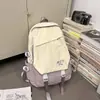 Mochila de Estilo Bosque Ins de Nuevo Estilo de Alto Valor con Bloques de Color Fresco para Mujer, Mochila Ligera de Gran Capacidad para Senderismo y Viajes