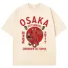 Camiseta Gráfica Divertida Polvo Bêbado Osaka Dotonbori Lavagem Vintage Japão Harajuku Manga Curta Unissex Algodão