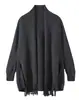 Estilo de lujo ligero transfronterizo tejido 100% lana pura con mangas abrigo engrosado estilo perezoso holgado capa chal grande