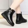 Botas Nuevas de Comercio Exterior Otoño/Invierno 2026 para Mujer, Botines Forrados de Felpa, Zapatos Cortos de Algodón Otoño/Invierno, Botas Cómodas para Mamás, Transfronterizo