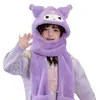 Conjunto de tres piezas de gorro y bufanda para niños y niñas, otoño e invierno, guantes, bebé, lindo, estilo extranjero, cálido, moda, dibujos animados, gorro infantil