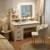 2026 Nuevo Tocador de Escritorio Integrado Tocador de Tocador Mesa de Tocador Estilo Europeo Tocador de Tocador Dormitorio Simple Moderno