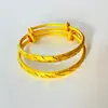 Pulseira de Ouro Liso Dourado Método Antigo Bebê Bebê Lua Cheia Ouro Simulado Não Desbota Pulseira de Empurrar e Puxar Infantil Presente de Um Ano