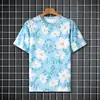 Camiseta de manga corta de seda helada para hombre, diseño de nicho de verano, moderna, a la moda, personalizada, de secado rápido, cuello redondo, venta al por mayor