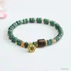 Pulsera de Jade Natural Grado A de Guan Yu con Cuentas Azules de Abaco y Vainas de Loto Joyería Venta al por Mayor en Vivo S5052703