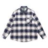 Camisa a cuadros retro pesada de agente libre para hombre, una generación de camisas sueltas de manga larga para hombre, primavera, moda