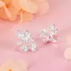 Nuevos Pendientes de Clip Florales Texturizados de Diseño de Nicho, Pendientes Frescos de Primavera y Verano para Mujer