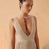 ¡Nuevo Producto en 2025! ! Falda de Playa Europea y Americana para Mujer Color Sólido Sexy Tejido Traje de Baño Bikini de Playa Vestido de Mujer