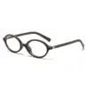 2025 Gafas de Sol de Venta Caliente Estilo Coreano Estilo Ins Marco Oval Pequeño Visera Solar Protección Solar Montura de Carey Blanqueamiento Elegante