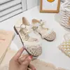 Sandálias de meia com babados para meninas 2026 novo estilo de verão sapatinhos de princesa com laço de strass sapatos de tela single