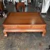 Mesa de centro grande em treliça de abacaxi de madeira maciça para apartamento pequeno mesa de centro retangular mesa de canto jacarandá todo jacarandá dourado mesa lateral de sofá