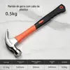 Martelo de Garra em Aço de Alto Carbono com Cabo de Madeira para Uso Doméstico, Martelo de Eletricista e Carpinteiro, Martelo de Pregos, Grande Quantidade, Antiderrapante, Absorvente de Impacto de Pregos, Atacado
