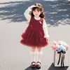 Vestido para niña, nuevo estilo otoño 2026, elegante vestido infantil, conjunto de dos piezas de estilo princesa para primavera y otoño