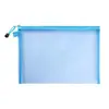 Bolsa de Documentos de Malla Transparente Multiespecificación Color Simple Almacenamiento Estudiante Oficina Bolsa de Archivos Gran Capacidad Puede Imprimir Logo