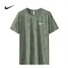 Transfronterizo 2025 Nueva Camiseta de Seda de Hielo para Hombre Tops Deportivos de Manga Corta para Exteriores Secado Rápido Estampada Casual con Cuello Redondo para Hombre