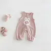 Conjunto Duas Peças Dianxi de Top de Bolinhas com Gola de Renda para Bebês e Crianças Pequenas Meninas, Novo Outono Doce Desenho Animado Coelho
