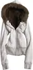 Casaco Feminino ijns com Gola Grande de Pelo Forro de Pelúcia Zíper Curto Cardigan Suéter com Capuz Forrado de Lã Outono/Inverno Transfronteiriço