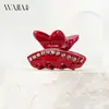 Pinza para el pelo Wjia Acero Acético Francés Pinza Pequeña de Diamante Sentido Avanzado Pinza para Flequillo Cola de Caballo Alta Francesa Pinza Superior para el Cabello Accesorios para el Cabello