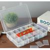 Caja de plástico transparente EKB-212, caja de muestra de componentes, caja de piezas, caja de almacenamiento con compartimentos, 24 accesorios para herramientas, multicompartimento
